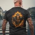 戦いの最中の獰猛なヴァイキング戦士 メンズTシャツ バックプリント 高齢者への贈り物