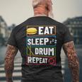 打楽器 ドラム 音楽 ドラマー ミュージシャン プレイヤー メンズTシャツ バックプリント 高齢者への贈り物