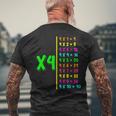 掛け算表4 小学生 算数の日 キッズ 男の子 メンズTシャツ バックプリント 高齢者への贈り物