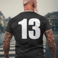 数字 Nhirn 数字 13 プレーン 白 数字 メンズTシャツ バックプリント 高齢者への贈り物