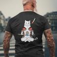 日本の侍猫刀忍者 ヤクザタトゥー メンズTシャツ バックプリント 高齢者への贈り物
