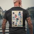 日本の猫 歌川国芳 流行猫の曲鞠 ヴィンテージ浮世絵 芸術の美的 日本の伝統美術 メンズTシャツ バックプリント 高齢者への贈り物