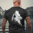 日本スピッツ 犬 ペット 音楽 ヘッドホン 日本スピッツ メンズTシャツ バックプリント 高齢者への贈り物