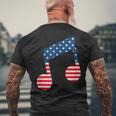 星条旗 アメリカ国旗 音符 メンズTシャツ バックプリント 高齢者への贈り物