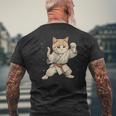 柔道猫 メンズTシャツ バックプリント 高齢者への贈り物