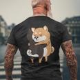 柴犬ハグ メンズTシャツ バックプリント 高齢者への贈り物
