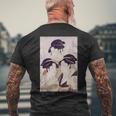 浮世絵 美人 ユーモア アート 絵 漢字 日本 メンズTシャツ バックプリント 高齢者への贈り物