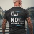 湖 ビワ ファニー メンズTシャツ バックプリント 高齢者への贈り物