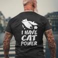 猫 365 I Have Cat Power メンズTシャツ バックプリント 高齢者への贈り物