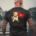 猫 ベトナム国旗 キティ おもしろギフト ブラック メンズTシャツ バックプリント 高齢者への贈り物