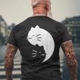 猫 陰陽 反対 調和 エネルギー 子猫 メンズTシャツ バックプリント 高齢者への贈り物
