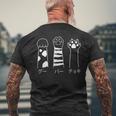 猫の肉球で遊ぶじゃんけんデザイン猫好き向け メンズTシャツ バックプリント 高齢者への贈り物