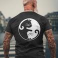 猫の陰陽相互接続 メンズTシャツ バックプリント 高齢者への贈り物