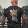 猫ビール メンズTシャツ バックプリント 高齢者への贈り物