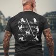 猫好きフルート奏者のためのフルート猫。 メンズTシャツ バックプリント 高齢者への贈り物