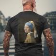 真珠の耳飾りの少女／フェルメール【世界の名画】（高精細画像）Vermeer 美術館アート 油絵 メンズTシャツ バックプリント 高齢者への贈り物