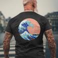 神奈川の偉大な波 日本製 メンズTシャツ バックプリント 高齢者への贈り物