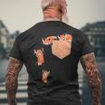 私のポケットファニーで家族のレッドパンダ メンズTシャツ バックプリント 高齢者への贈り物