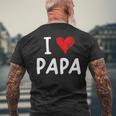 私はパパ 最高 お父さん 父 息子 娘 衣装 ハートが大好きです I Love Papa メンズTシャツ バックプリント 高齢者への贈り物