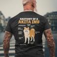 秋田犬 解剖学 甘い説明 秋田犬 メンズTシャツ バックプリント 高齢者への贈り物