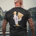 空手 子供用 テディベア テコンドー ボーイズ メンズ メンズTシャツ バックプリント 高齢者への贈り物