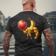 筋肉バナナリフティングジャイアントアップル メンズTシャツ バックプリント 高齢者への贈り物