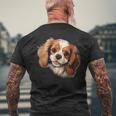 素敵で面白い覗き見犬 キャバリアキングチャールズスパニエル メンズTシャツ バックプリント 高齢者への贈り物