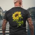 素敵なかわいいヒマワリの植物の花のアートワーク メンズTシャツ バックプリント 高齢者への贈り物