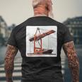 素晴らしいポートクレーン コンテナ船コスチューム メンズTシャツ バックプリント 高齢者への贈り物