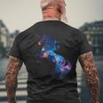 美的シルエット 夢のような宇宙 銀河 ユニコーン メンズTシャツ バックプリント 高齢者への贈り物