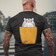 胸ポケットにハムスター メンズTシャツ バックプリント 高齢者への贈り物