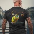 芋虫 面白い芋虫甘い緑の芋虫 メンズTシャツ バックプリント 高齢者への贈り物