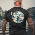 葛飾 北斎 信州諏訪湖 有名なヴィンテージアート スタイリッシュ メンズTシャツ バックプリント 高齢者への贈り物