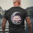 蓮の花 ヨガ 形而上学 メンズTシャツ バックプリント 高齢者への贈り物