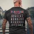 薬局 アルファベット 薬剤師 技術者 薬 看護師 ピル メンズTシャツ バックプリント 高齢者への贈り物