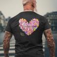 蝶 ハート かわいい 庭 メンズTシャツ バックプリント 高齢者への贈り物