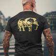 象の贈り物野生生物保護動物園動物動物学アフリカ メンズTシャツ バックプリント 高齢者への贈り物