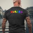 遊び好きなレインボーキャット Lgbtq プライド 楽しい メンズTシャツ バックプリント 高齢者への贈り物