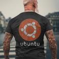 開発者向けubuntu デスクトップ、サーバー、コアソフトウェア メンズTシャツ バックプリント 高齢者への贈り物
