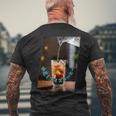 おもしろ 面白い コーヒー アイスコーヒー おもしろい 水 氷 グラス メンズTシャツ バックプリント 高齢者への贈り物