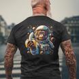 面白い サイケデリック 猿 宇宙飛行士 グラフィック メンズ メンズTシャツ バックプリント 高齢者への贈り物