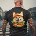 面白いtシャツ コーギー 犬 ハンバーガー メンズ 犬好き グッズ かわいい おもしろ 面白い 服 ネタ メンズTシャツ バックプリント 高齢者への贈り物