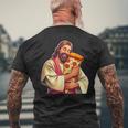 面白いイエスピザ愛好家クリスチャンユーモアtシャツ ピザジョーク メンズTシャツ バックプリント 高齢者への贈り物
