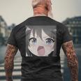面白いカワイイガール 日本アニメ オタク メンズTシャツ バックプリント 高齢者への贈り物