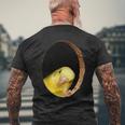 面白いセキセイインコ イエロー セキセイインコ ペット 鳥好きのギフト メンズTシャツ バックプリント 高齢者への贈り物