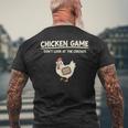 面白いチキンゲーム「見えないデザイン」 メンズTシャツ バックプリント 高齢者への贈り物