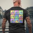 面白いポップアート オカメインコ かわいい鳥 オウム メンズTシャツ バックプリント 高齢者への贈り物