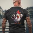 面白い動物、友人や家族のための素晴らしいチキン メンズTシャツ バックプリント 高齢者への贈り物