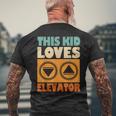面白い引用エレベーター This Kid Loves Elevator Elevator Loves Elevator メンズTシャツ バックプリント 高齢者への贈り物