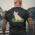 面白い手描きの犬-フレンチブルドッグ愛好家の贈り物 French Bulldogs Lovers メンズTシャツ バックプリント 高齢者への贈り物
